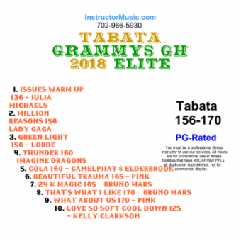 Tabata Grammys GH 2018 Elite 5